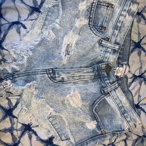 High wasted cheeky Jean shorts